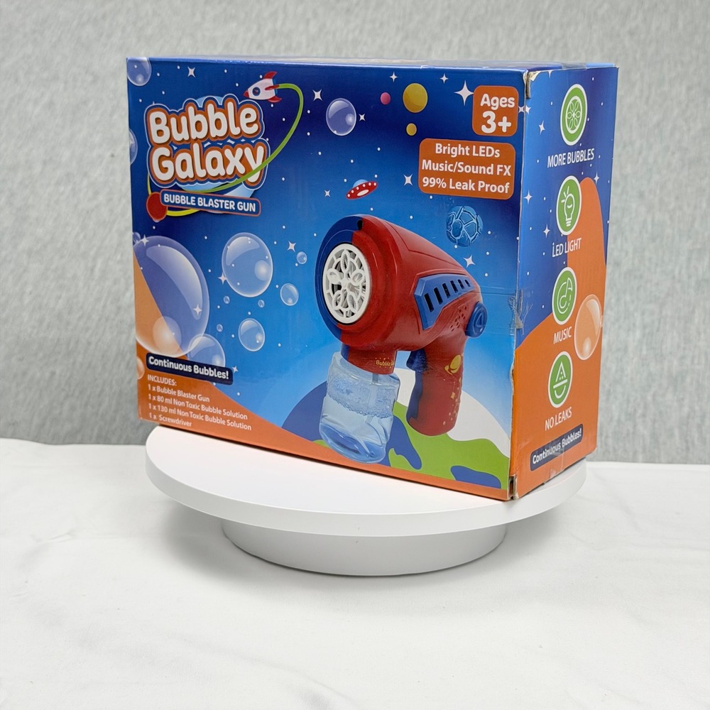 Bubble Galaxy Blaster Gun LED Light Up Music Sound FX Leak Proof Toy New